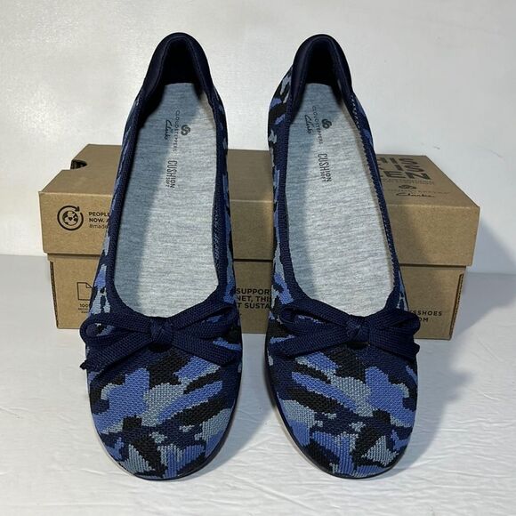 Clarks Cloudsteppers Carly Hope Washable Knit Bow Flats - Picture 5 of 7